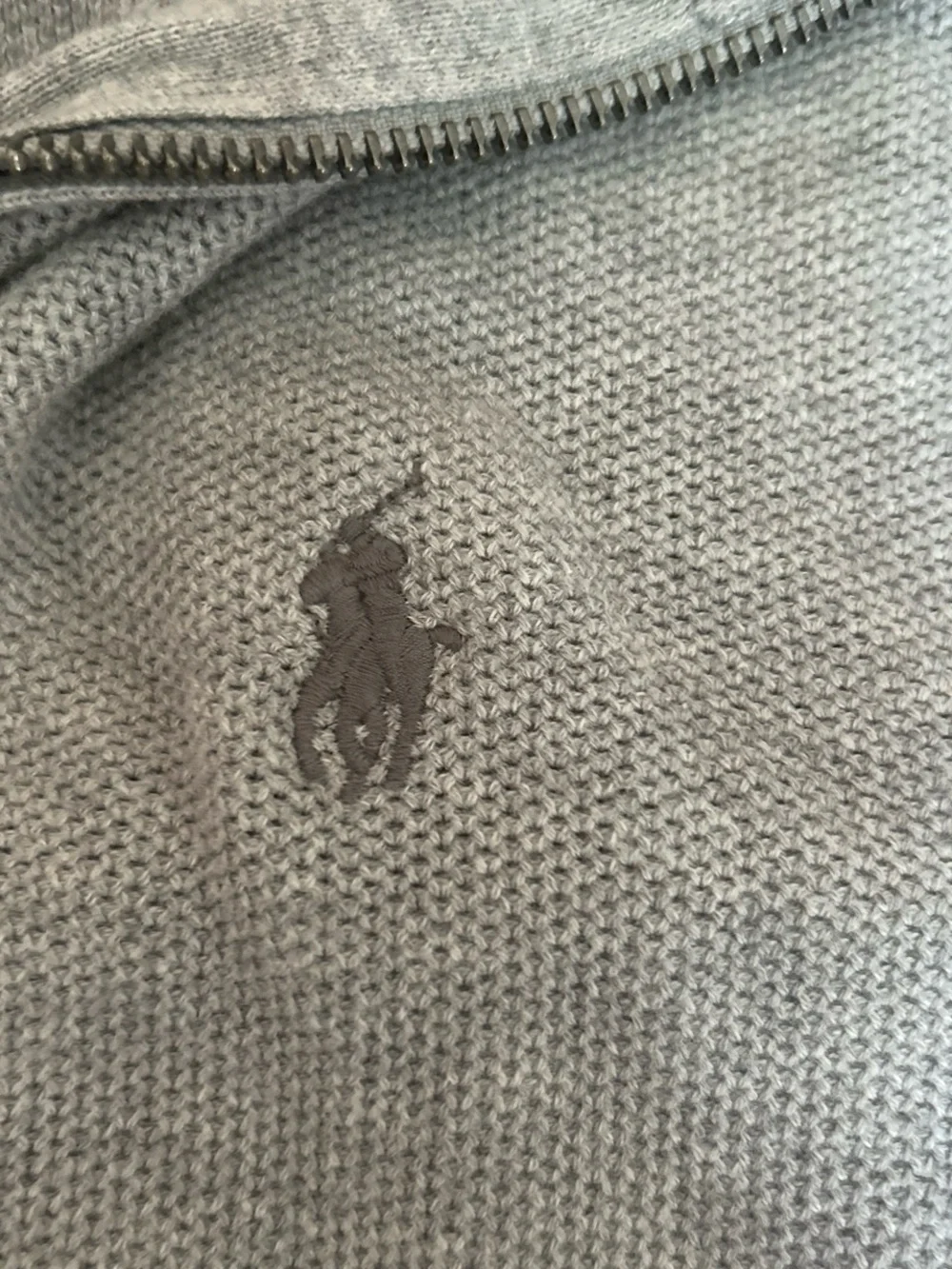 Polo by Ralph Lauren Light Gray Quarter-Zip Sweater